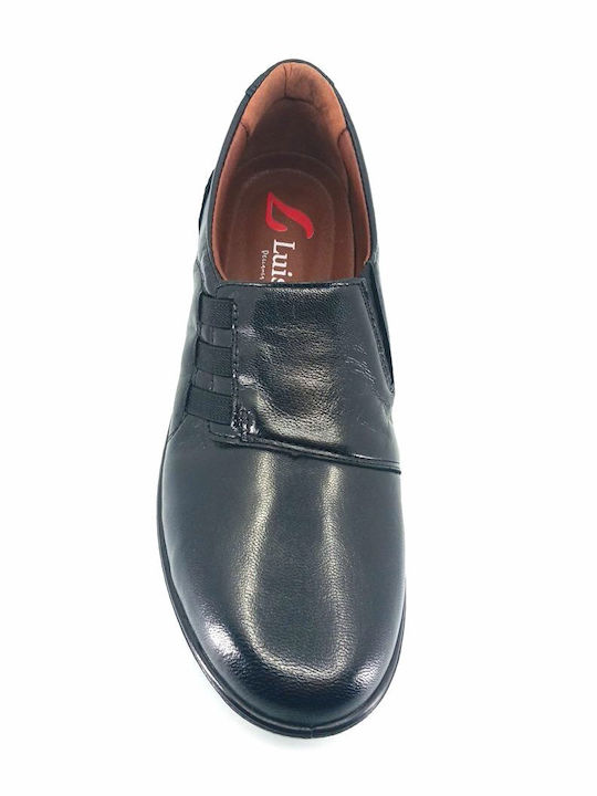 Leder Damen Mokassins in Schwarz Farbe