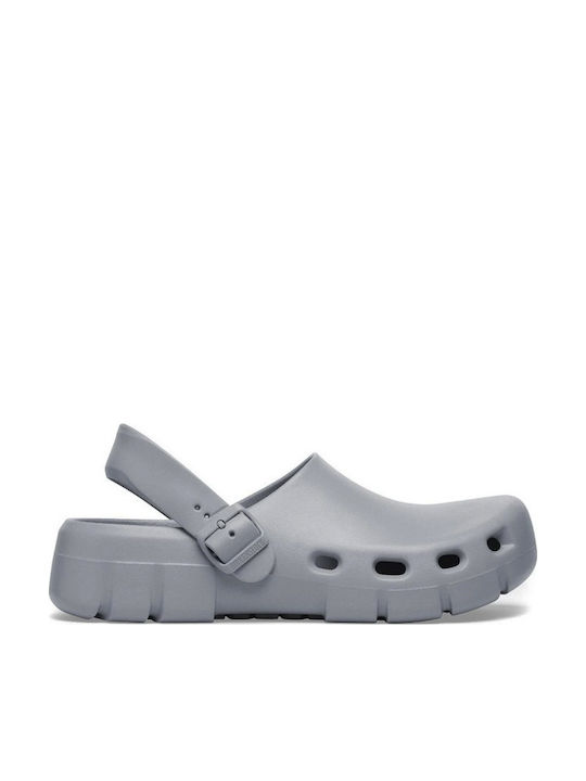 Birkenstock Birki Γυναικεία Ανατομικά Σαμπό Γκρι