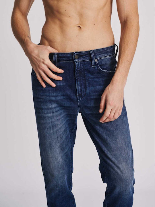 Sapphire Ανδρικό Παντελόνι Τζιν με Slim Tapered Εφαρμογή Μπλε