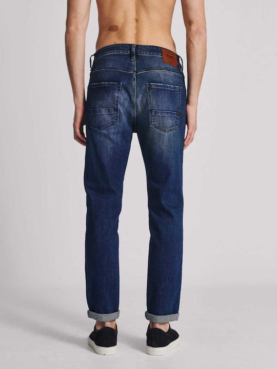 Sapphire Ανδρικό Παντελόνι Τζιν με Slim Tapered Εφαρμογή Μπλε