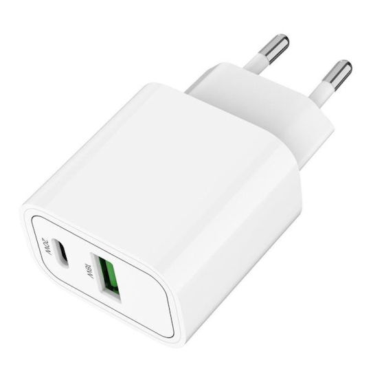 Mobile Origin Încărcător Fără Fir Cu Port USB-A Și Port USB-C 20W Livrarea Energiei Alb