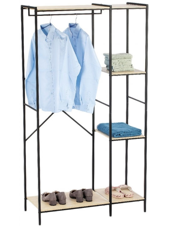 Sidirela Floor Garment Rack made of Metal Black