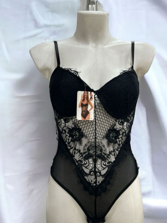 Pretty Lingerie Sexy Κορμάκι με Δαντέλα Μαύρο