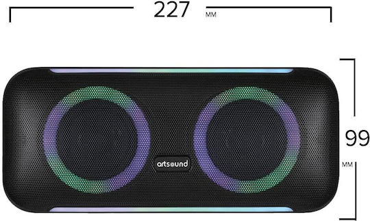 Artsound Lightbeams M Ηχείο Bluetooth 40W με Διάρκεια Μπαταρίας έως 8 ώρες Μαύρο