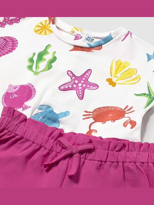 Kids' Set with Shorts Summer 3pcs Fuchsia