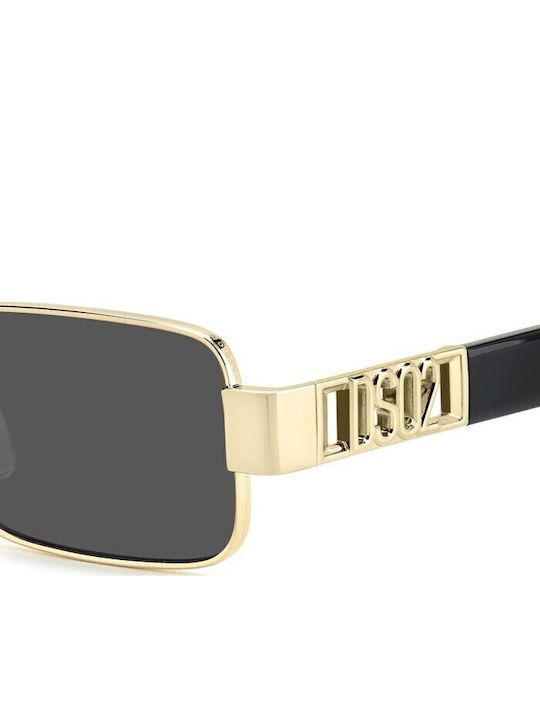 Dsquared2 Men's Sunglasses with Gold Metal Frame and Gray Lens D2 0156/S 000/IR
