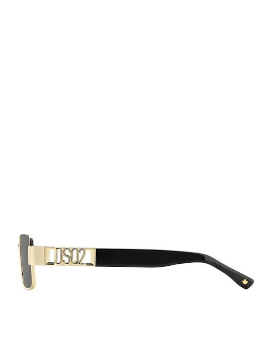 Dsquared2 Men's Sunglasses with Gold Metal Frame and Gray Lens D2 0156/S 000/IR
