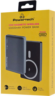 Powertech PT-1377 MagSafe Power Bank 10000mAh 20W Γκρι
