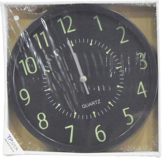 Tpster Ρολόι Τοίχου Μαύρο Ø30cm
