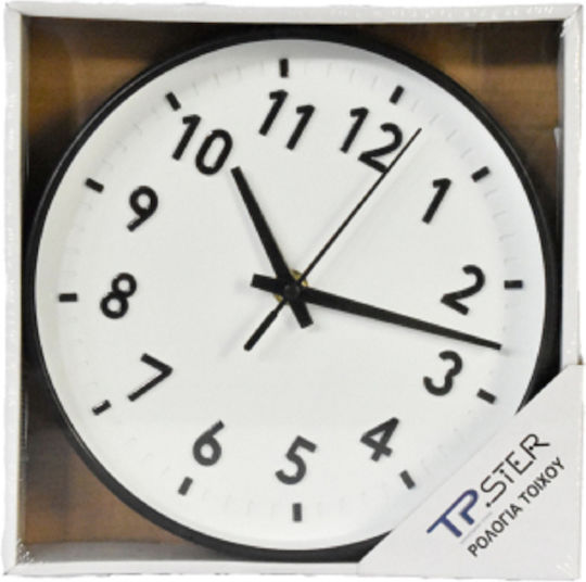 Tpster Wanduhr Schwarz Ø20cm