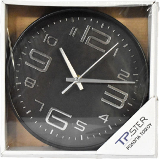 Tpster Wanduhr Schwarz Ø20cm