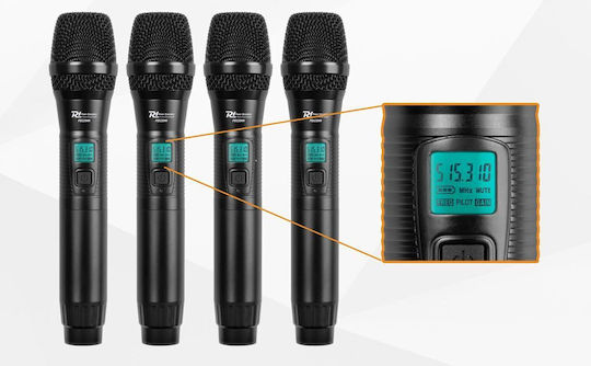 Power Dynamics 4x 100 Channels UHF Seturi Wireless Microfon De mână pentru Vocale