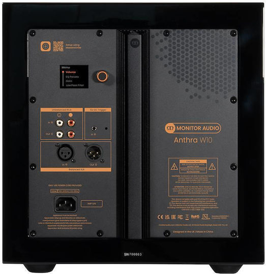Monitor Audio Anthra W10 Autoîntăritor Subwoofer cu Difuzor 10" 500W Negru lucios