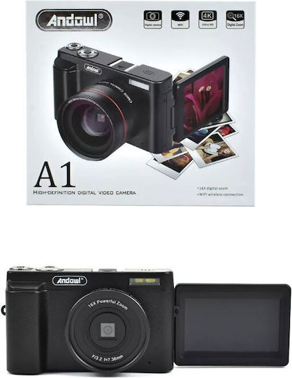 Andowl A1 Compact Camera 8MP Optical Zoom 16x Black