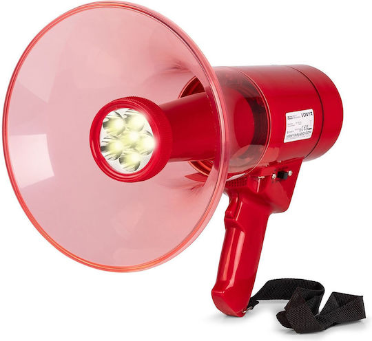 Vonyx Meg050 Megaphone 50W with Voice Recording USB MP3 Player Red