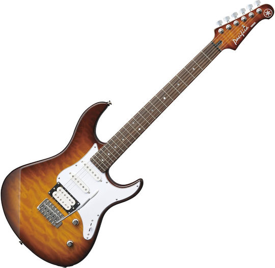 Yamaha Pacifica 212V QM TBS Electric Guitar Stratocaster with HSS Pickup Configuration Sunburst