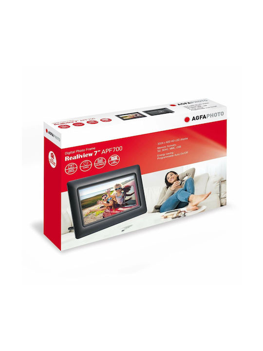 AgfaPhoto Ψηφιακή Κορνίζα LED 7" Ανάλυσης 1024x600 Μαύρη APF700