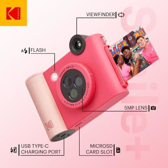 Kodak Smile+ Instant Φωτογραφική Μηχανή Fuchsia