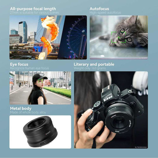 7artisans Crop Camera Lens Photoelectric 27mm f/2.8 AF for Nikon Z Mount Black