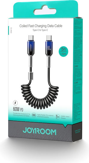 Joyroom Series Spiral USB 2.0 Cable USB-C male - USB-C 60W Black 1.5m