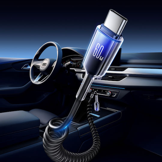 Joyroom Series Spiral USB 2.0 Cable USB-C Male - USB-C 60W PD Black 1.5m