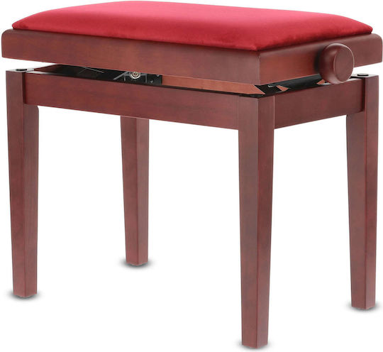 Gewa Piano Bench Deluxe Hocker Klavier Verstellbares Satin Mahagoni L52xB30xH45-57cm