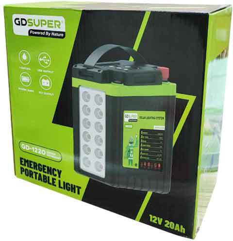 Gdsuper Emergency Portable Light Solar Energy Storage Battery 12v 20ah Gd-1220
