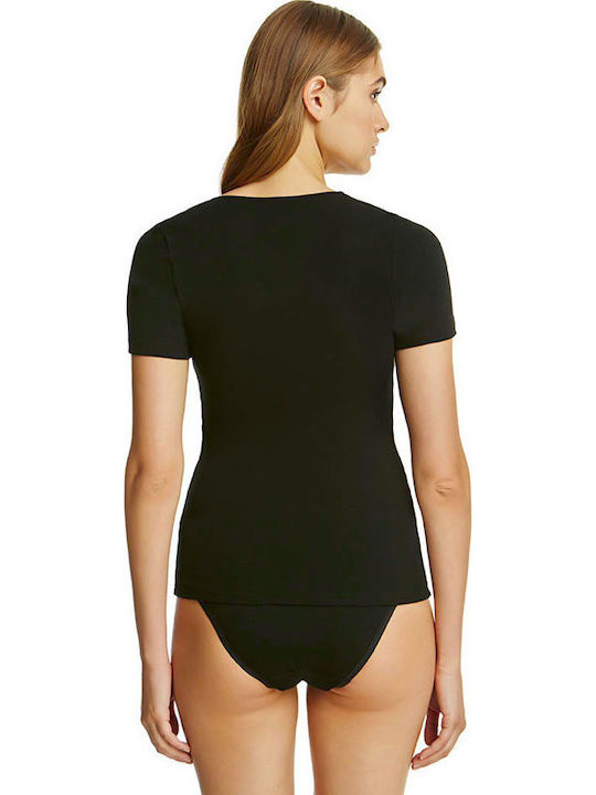 Women's Short Sleeve Cotton T-Shirt BLACK