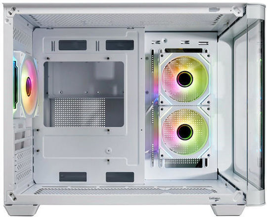 FSP/Fortron S380 Gaming Midi Tower Κουτί Υπολογιστή με Πλαϊνό Παράθυρο και RGB Φωτισμό Λευκό