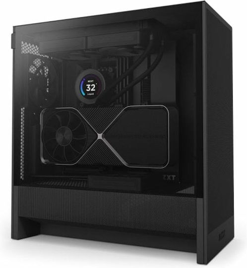 NZXT H5 Flow Gaming Midi Tower Кутия За Компютър Със Страничен Прозорец Черна