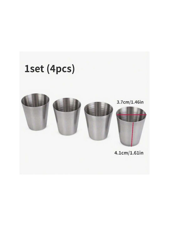 Spices Bazaar Schnapsgläser aus Edelstahl in Silber Farbe 30ml 4Stück