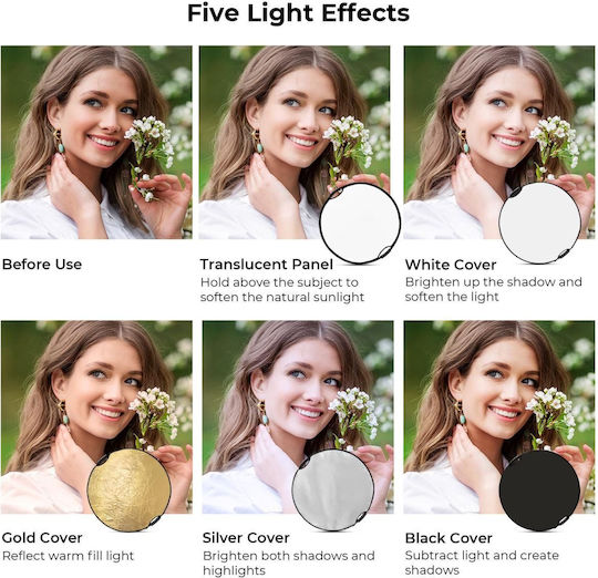 K&F Concept Foldable Photography Reflector 110cm 5-in-1 KF18.0006
