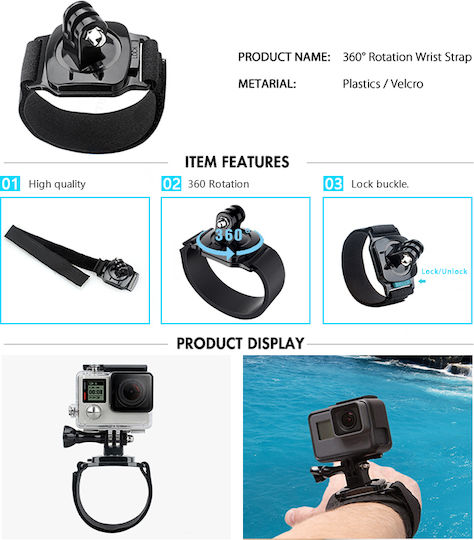 Комплект от 65 аксесоара Echopolis за екшън камери Dji Eken Gopro Insta360 Sjcam Fusion Hero 10 Hero 11 Hero 11 Mini Hero 12 Hero 2018 Hero 3 Hero 3+ Hero 4 Hero 4 Session Hero 5 Hero 5 Session Hero 6 Hero 7 Hero 8 Hero