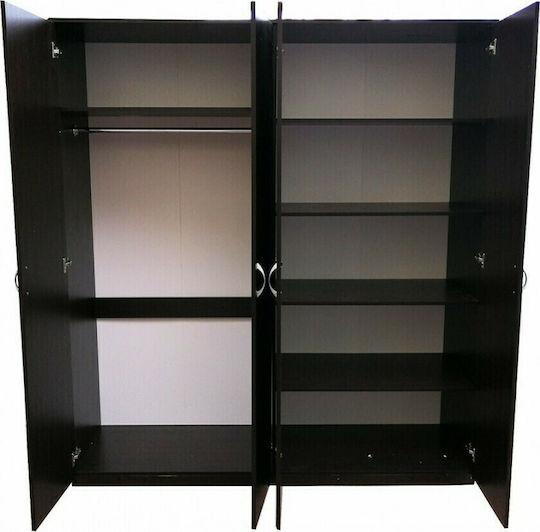 Kendall Τετράφυλλη Ντουλάπα 180x55x200cm Wenge Kendall Τετράφυλλη Ντουλάπα 180x55x200cm Wenge