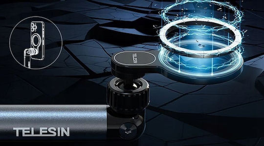 Telesin P3-ds-02 Βάση Κινητού με Βραχίονα σε Μαύρο χρώμα