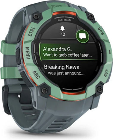 Instinct 3 AMOLED Aluminium 50mm Αδιάβροχο Smartwatch με Παλμογράφο (Neo Tropic with Twilight Band)