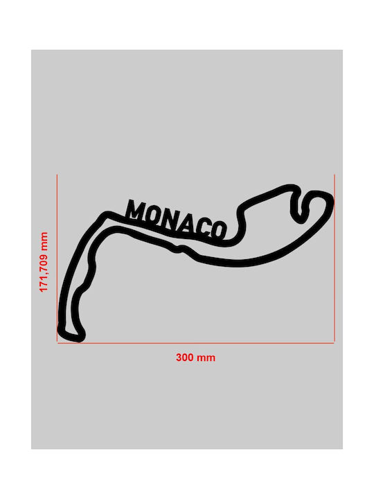 Acrylic Wall Decor F1 Monaco Track 30 X 17.1 Cm Black
