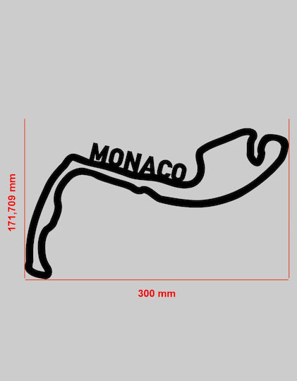 Ακρυλικό Διακοσμητικό Τοίχου Πίστα F1 Monaco 30 X 17,1 Cm Black