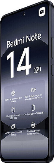 Xiaomi Redmi Note 14 5G Dual SIM (6GB/128GB) Midnight Black