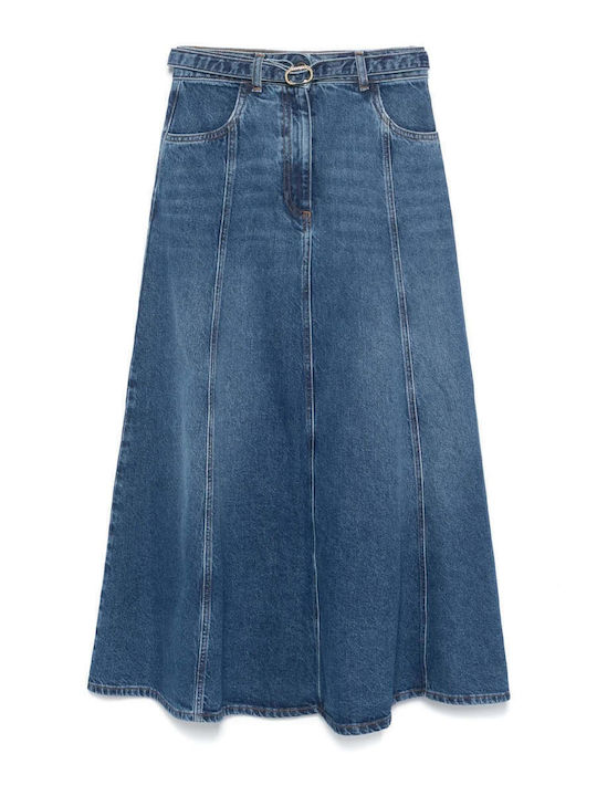 Дънково С висока талия Пола Denim