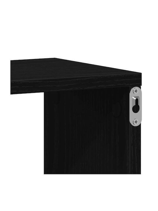 Ράφια Τοίχου Μαύρη Βελανιδιά (2τμχ) 100x15x30εκ.