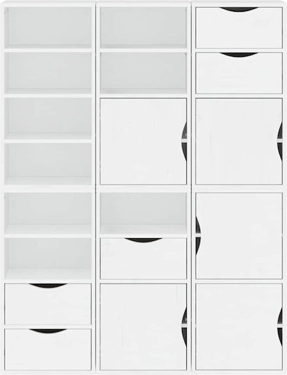 Odda Hängeschrank fürs Wohnzimmer aus Massivholz Weiß 40x24x79 cm