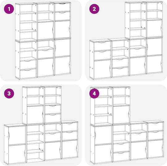 Odda Hängeschrank fürs Wohnzimmer aus Massivholz Weiß 40x24x79 cm