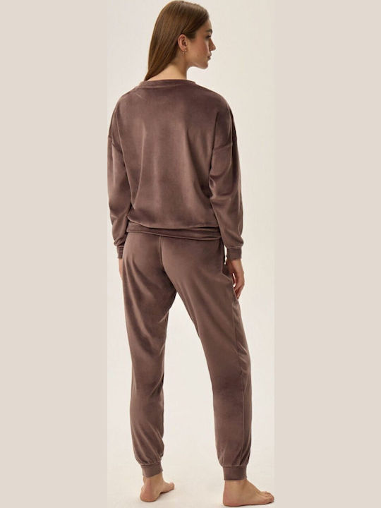 Henderson Winter Damen Pyjama-Set Brown Fain 41892-84x