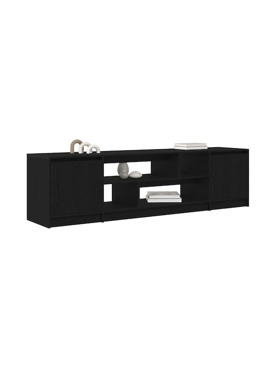 TV Stand Wooden Black Oak L188.5xW41xH50cm