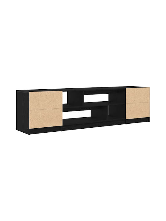 TV Stand Wooden Black Oak L188.5xW41xH50cm