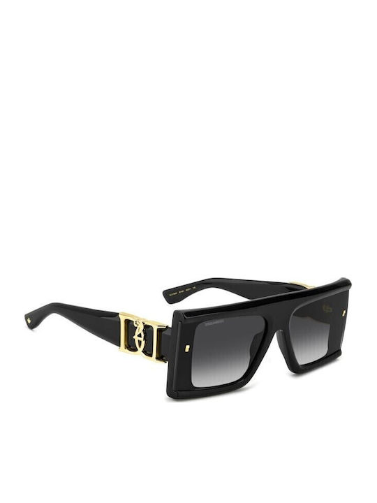 Dsquared2 Unisex Sunglasses with Black Plastic Frame and Black Lens D2 0169/S 807/9O