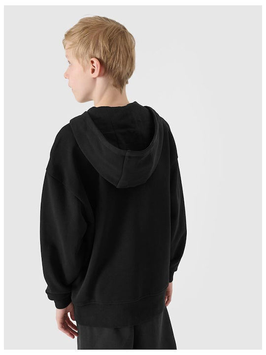Cardigan pentru copii De bumbac cu Glugă Neagră