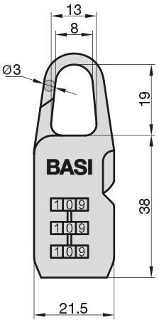 Basi Ks615 Λουκέτο Πέταλο Συνδυασμού 20mm Μαύρο