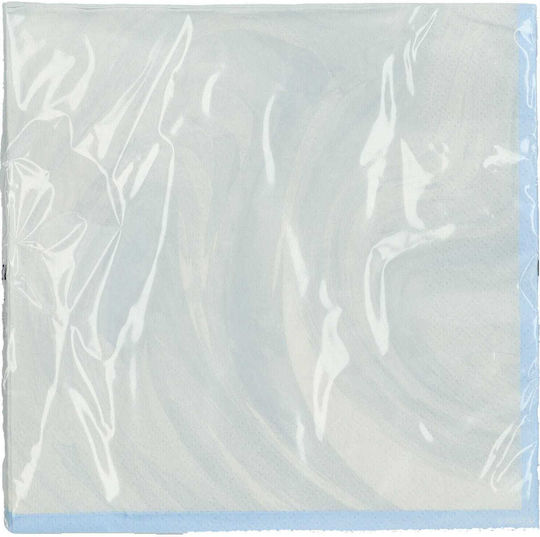 Napkins 33 X 33cm "marble Blue" Pack of 20